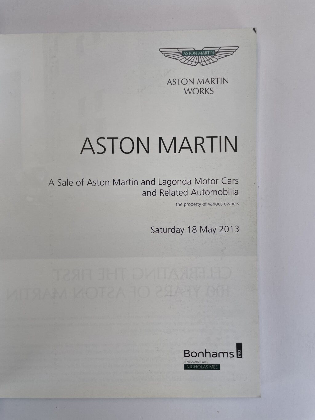 bonhams aston martin 2013 2
