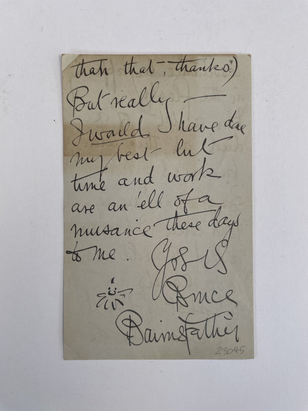 bruce bairnsfather signed letter3