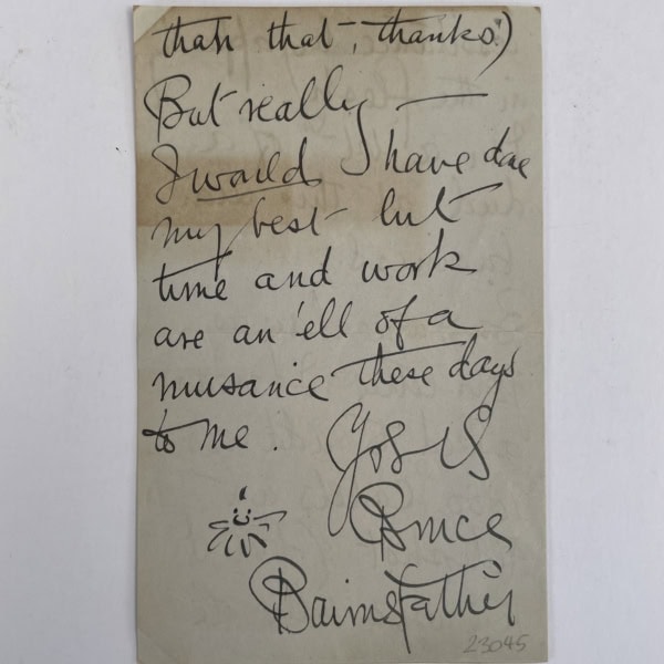 bruce bairnsfather signed letter3