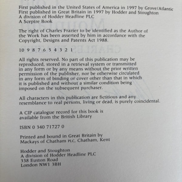 charles frazier cold mountain first edition2