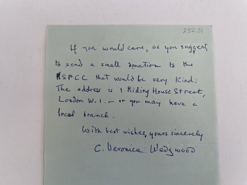 cicely veronica wedgwood signed letter1