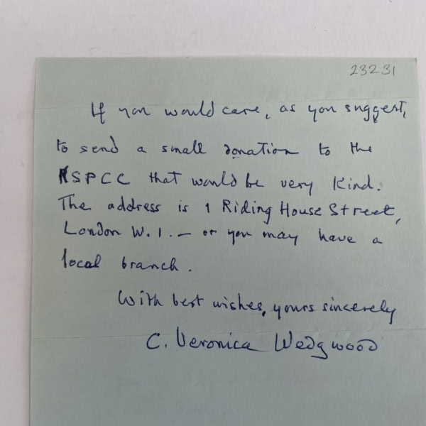 cicely veronica wedgwood signed letter1