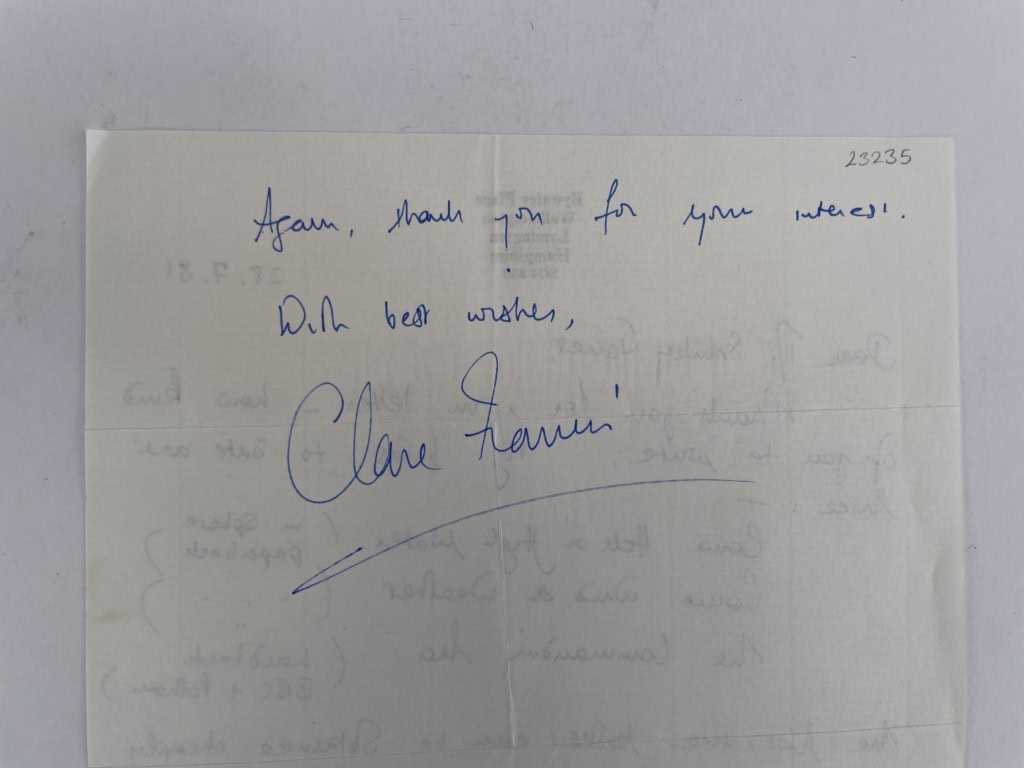 claire francis signed letter2