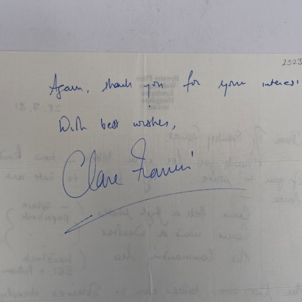 claire francis signed letter2