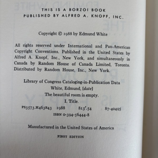 edmund white the beautiful room is empty first ed2