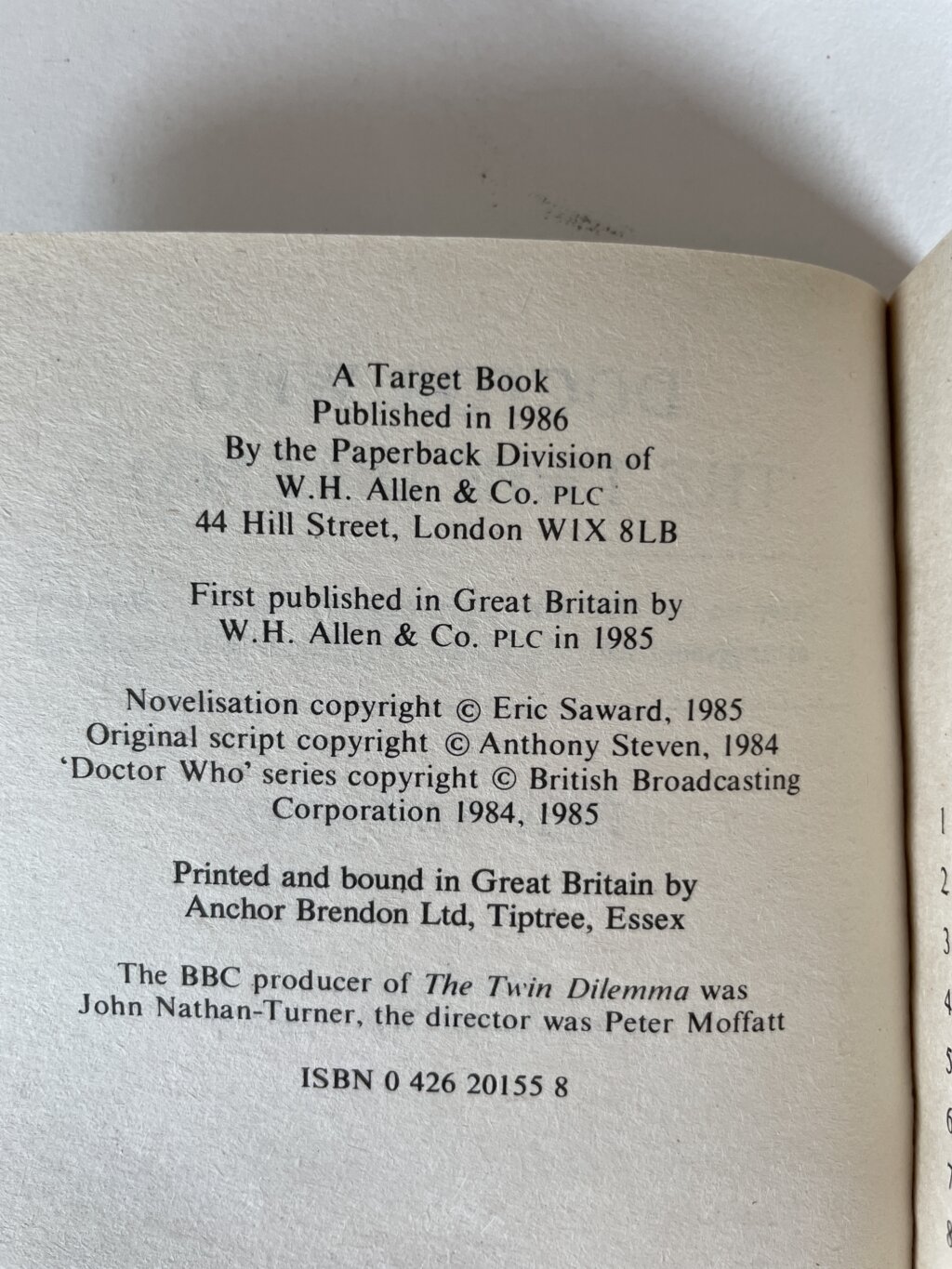 eric saward doctor who the twin dilema first2