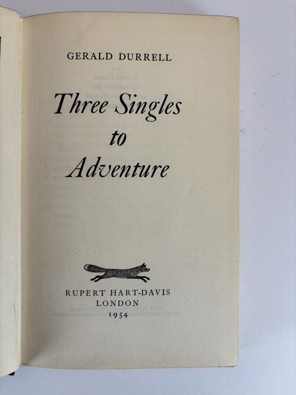 gerald durrell three singles to advengture first edition2