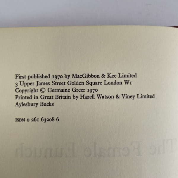 germaine greer the female eunuch first edition2