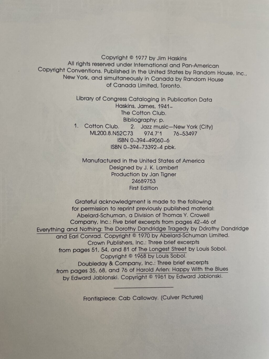 jim haskins the cotton club first edition2