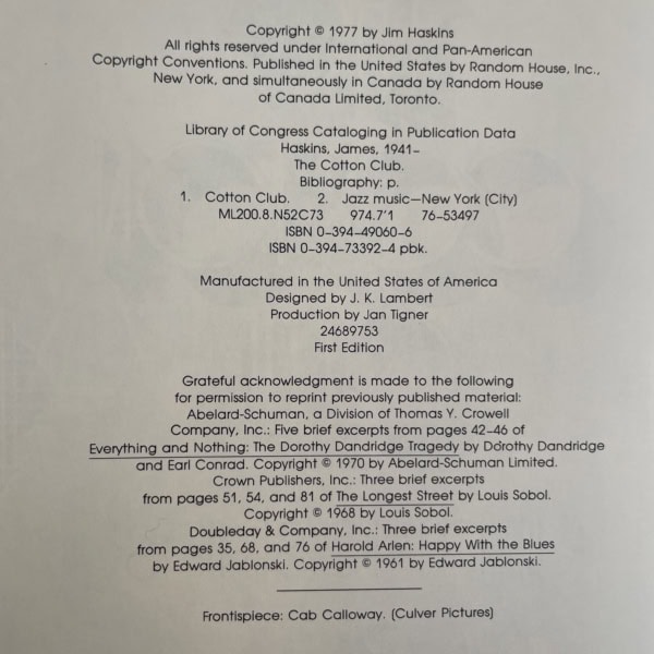 jim haskins the cotton club first edition2