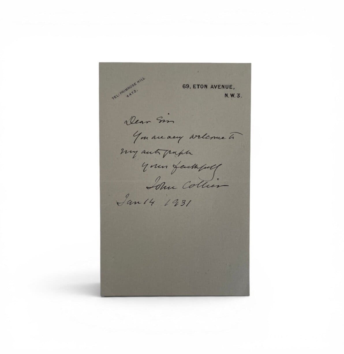 john collier signed letter1