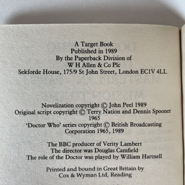 john peel doctor who mission to the unknown first2