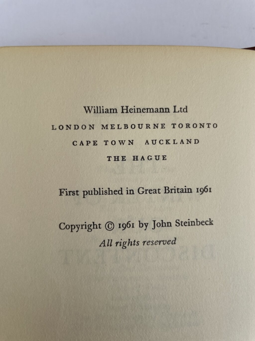 john steinbeck the winter of our discontent first edition2