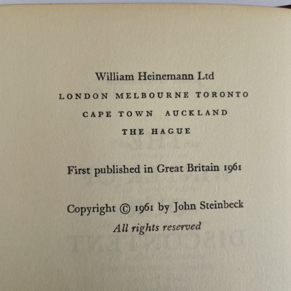 john steinbeck the winter of our discontent first edition2