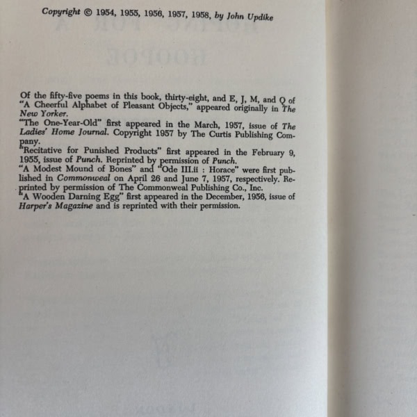 john updike hoping for a hoopoe first edition3