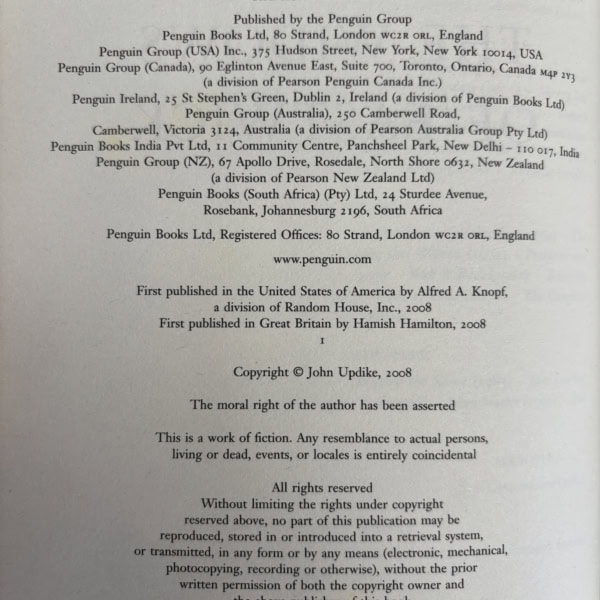 john updike the widows of eastwick firsr ed2