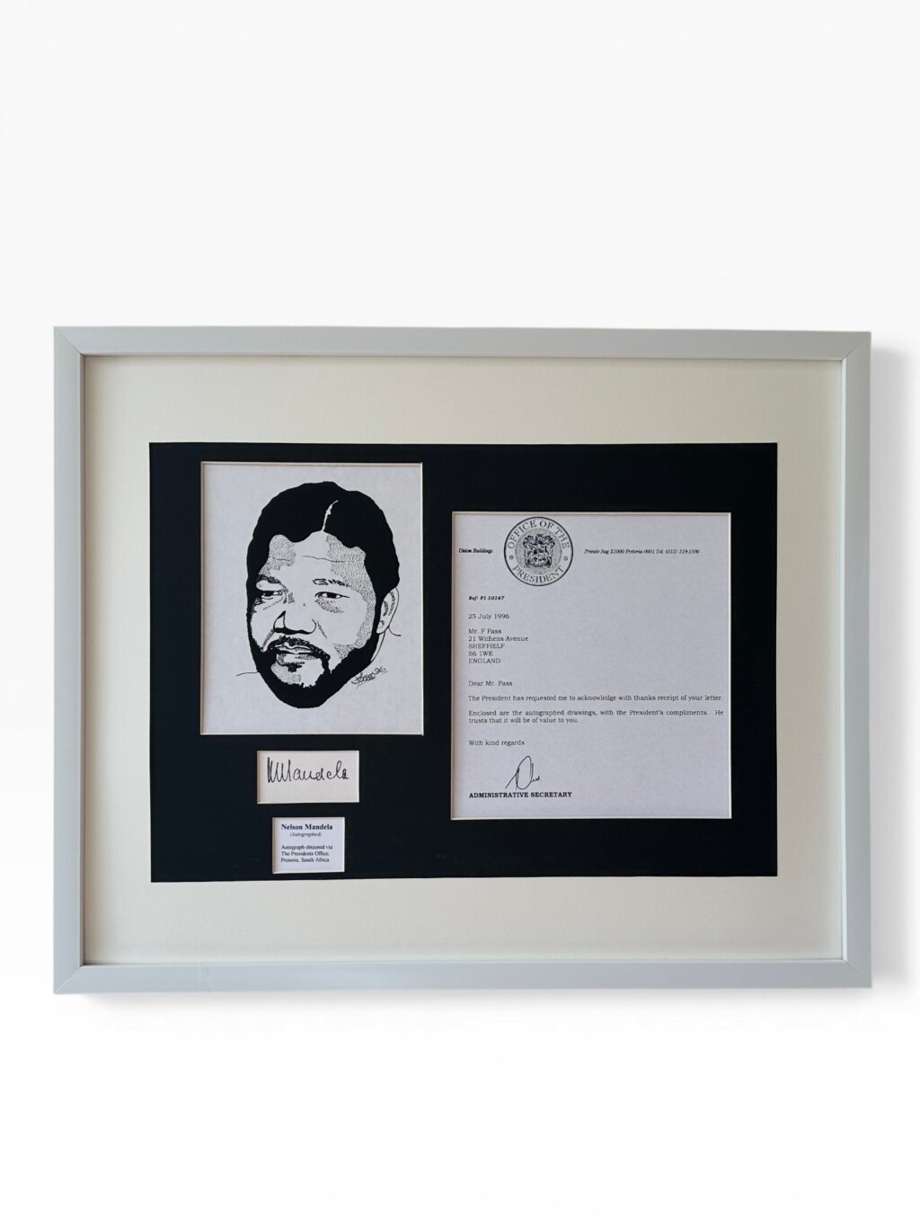 nelson mandela - signed - portrait