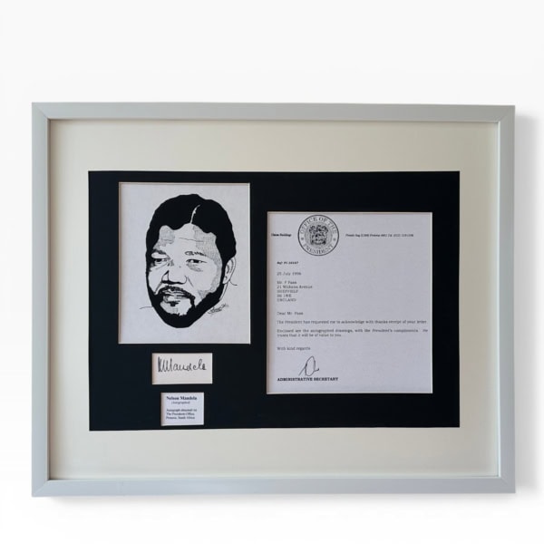 nelson mandela - signed - portrait