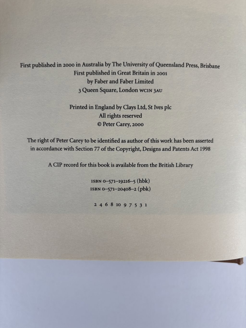 peter carey the history of the kelly gang first edition2