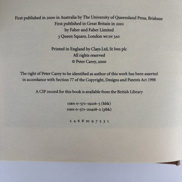 peter carey the history of the kelly gang first edition2