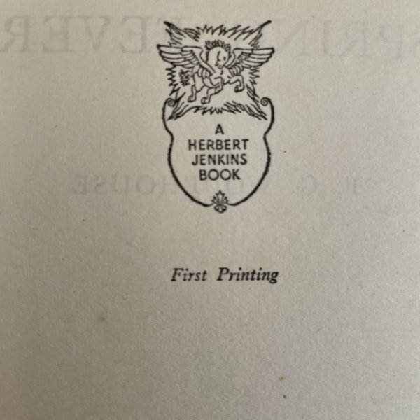 pg wodehouse spring fever first edition2