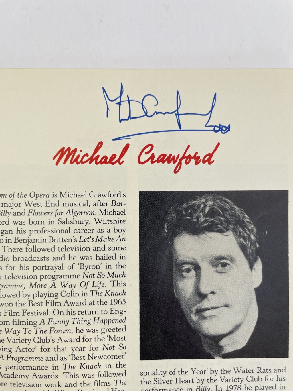 phanthom of the opera signed michael crawford2