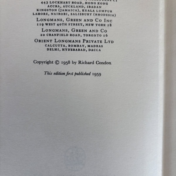 richard condon the oldest confession first edition2