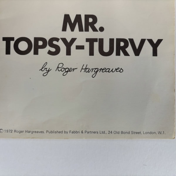roger hargreaves mr topsy turvy first edition2