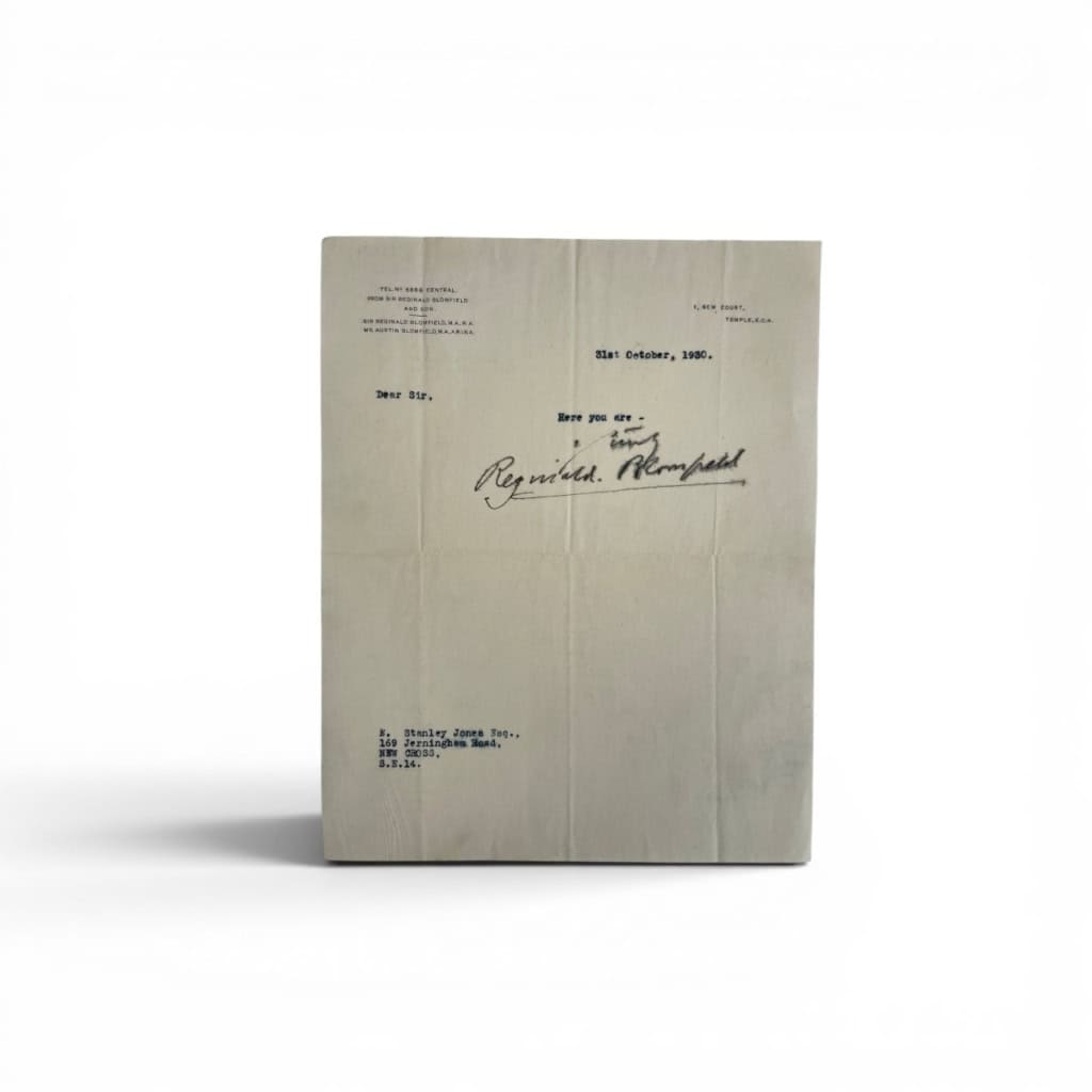 sit reginald blomfield signed letter1 sit reginald blomfield signed letter1