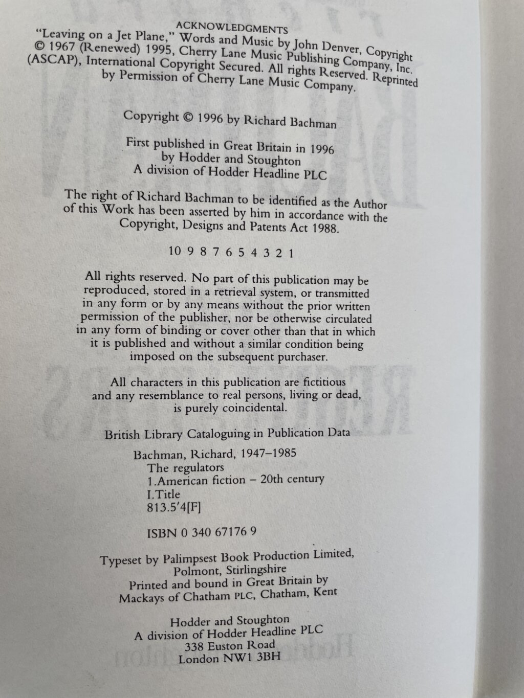 stephen king the regulators first uk edition2