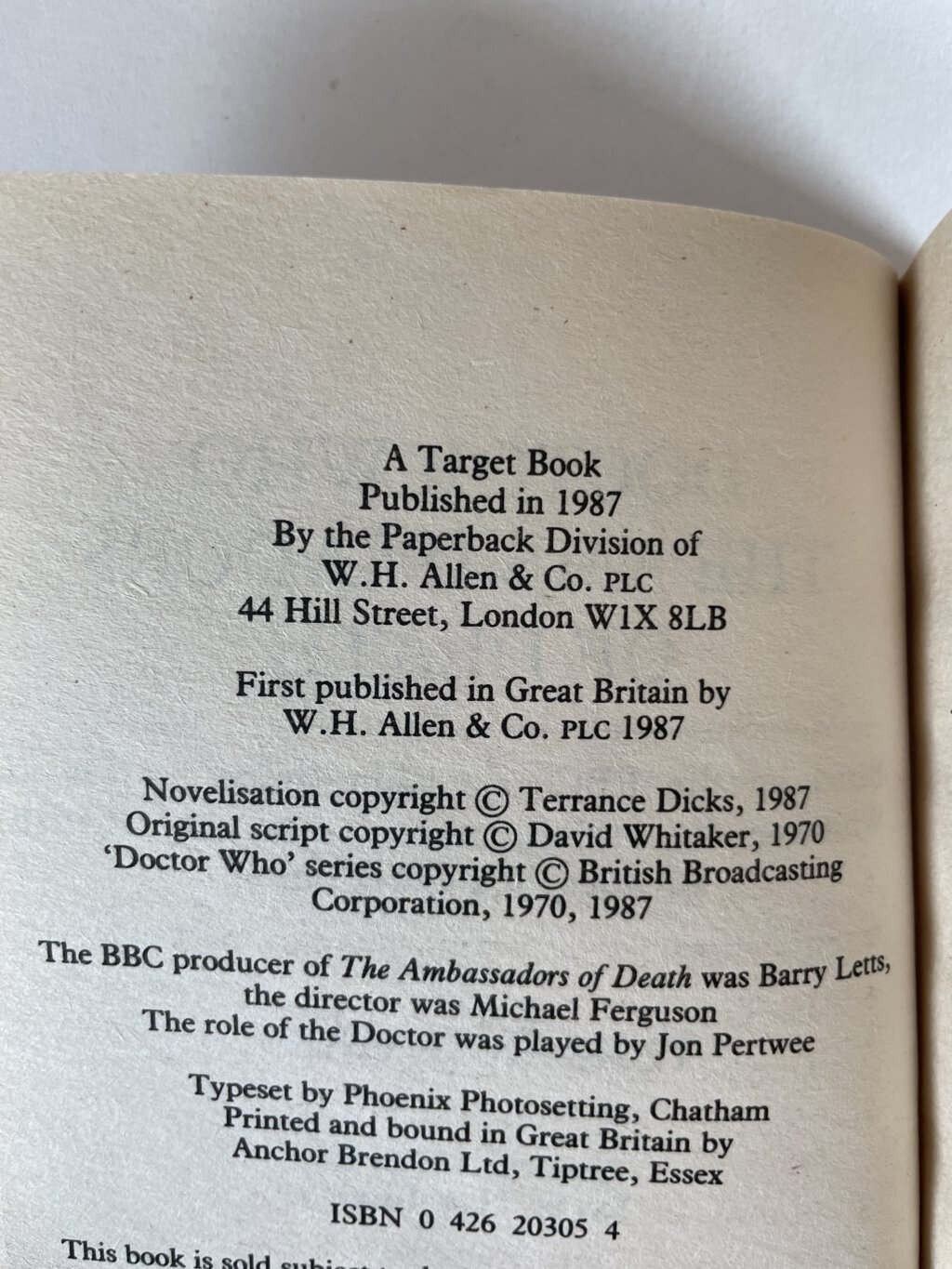 terrance dicks doctor who and the ambassadors of death first2