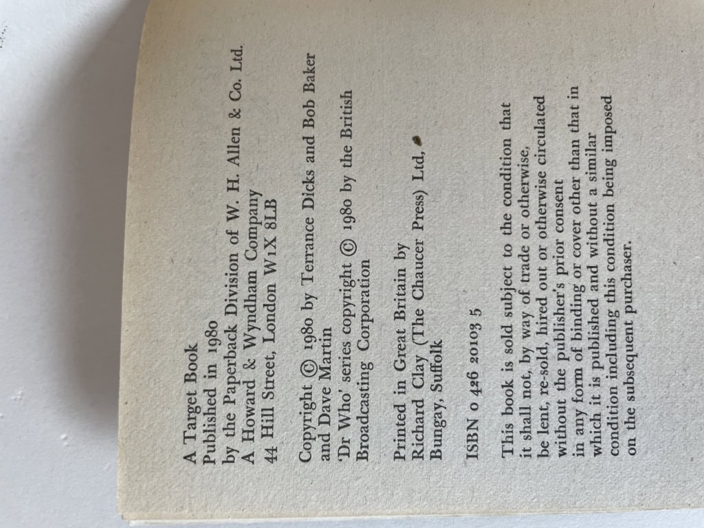 terrance dicks doctor who and the armegeddon factor first2