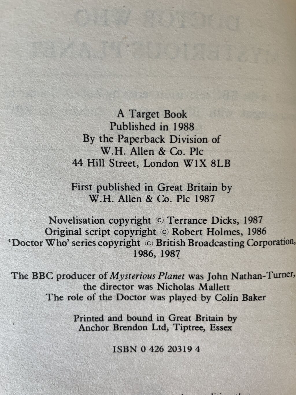 terrance dicks doctor who and the mysterious planet first2