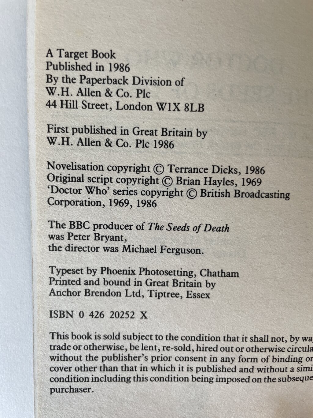 terrance dicks doctor who and the seeds of death first2