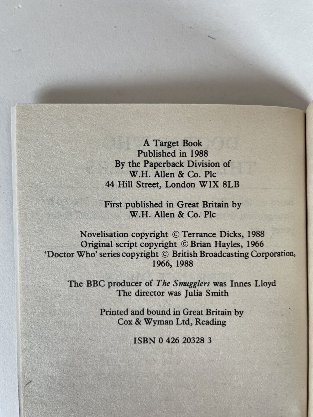 terrance dicks doctor who and the smugglers first2