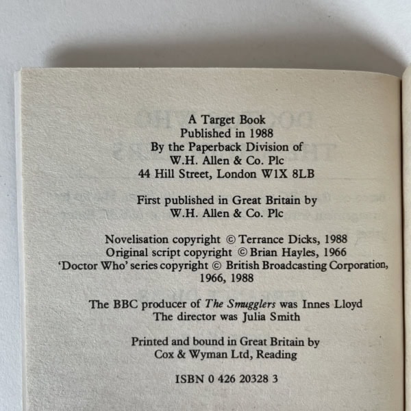 terrance dicks doctor who and the smugglers first2