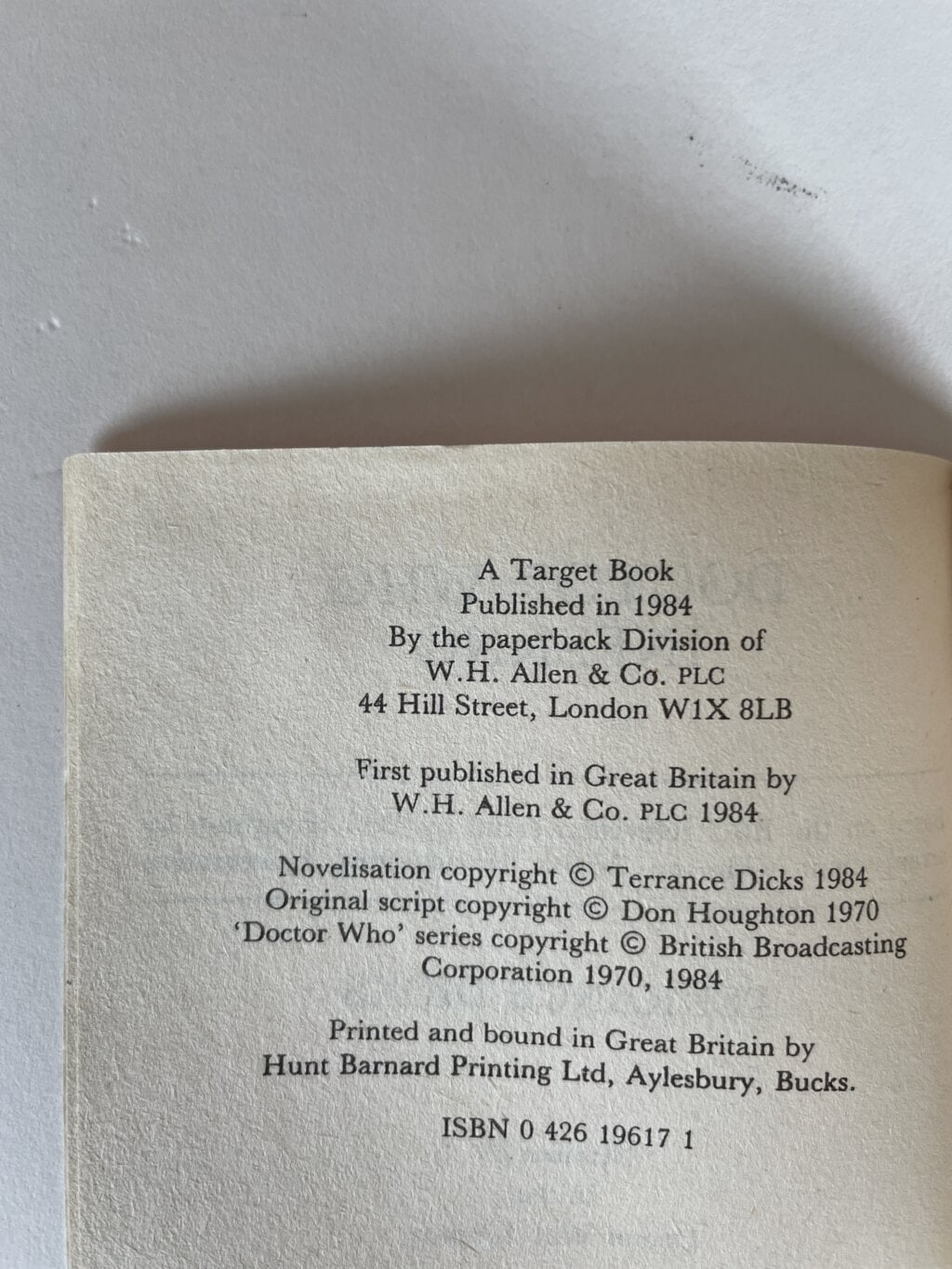 terrance dicks doctor who inferno first2