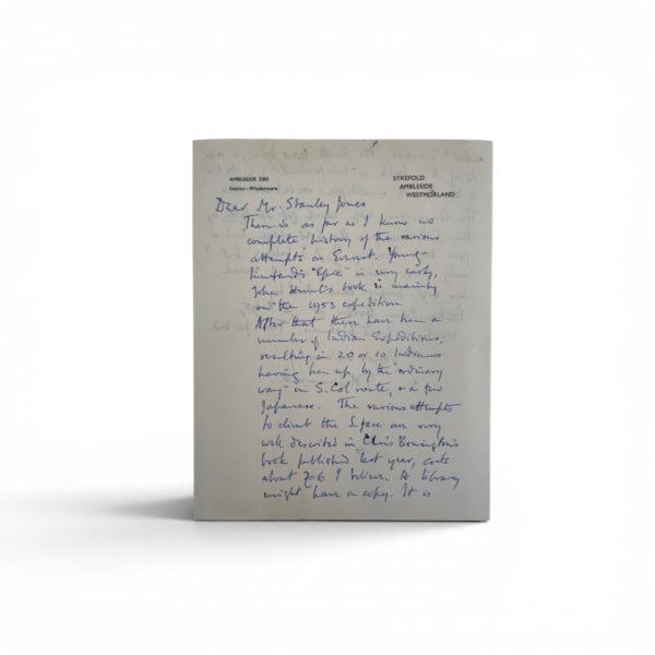 theodore howard somervell signed letter1