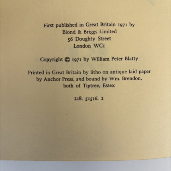 william blatty the exorcist first edition2