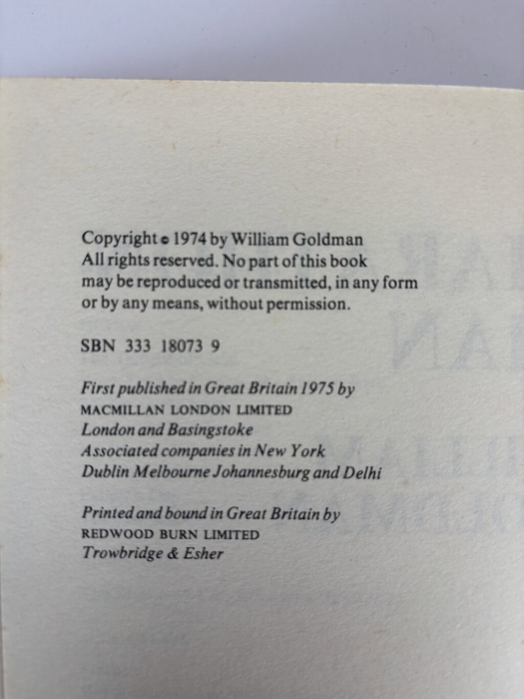 william goldman marathon man first edition2