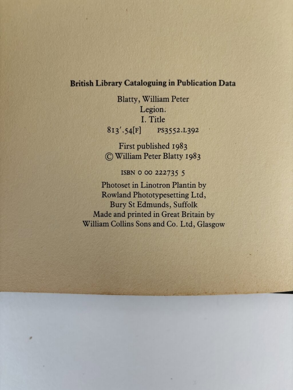 william peter blatty the exorcist legion first 2