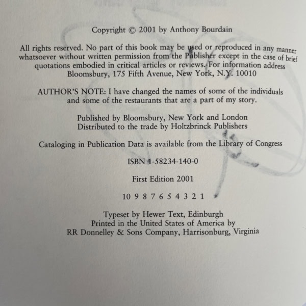 anthony bourdain a cooks tour signed first 3