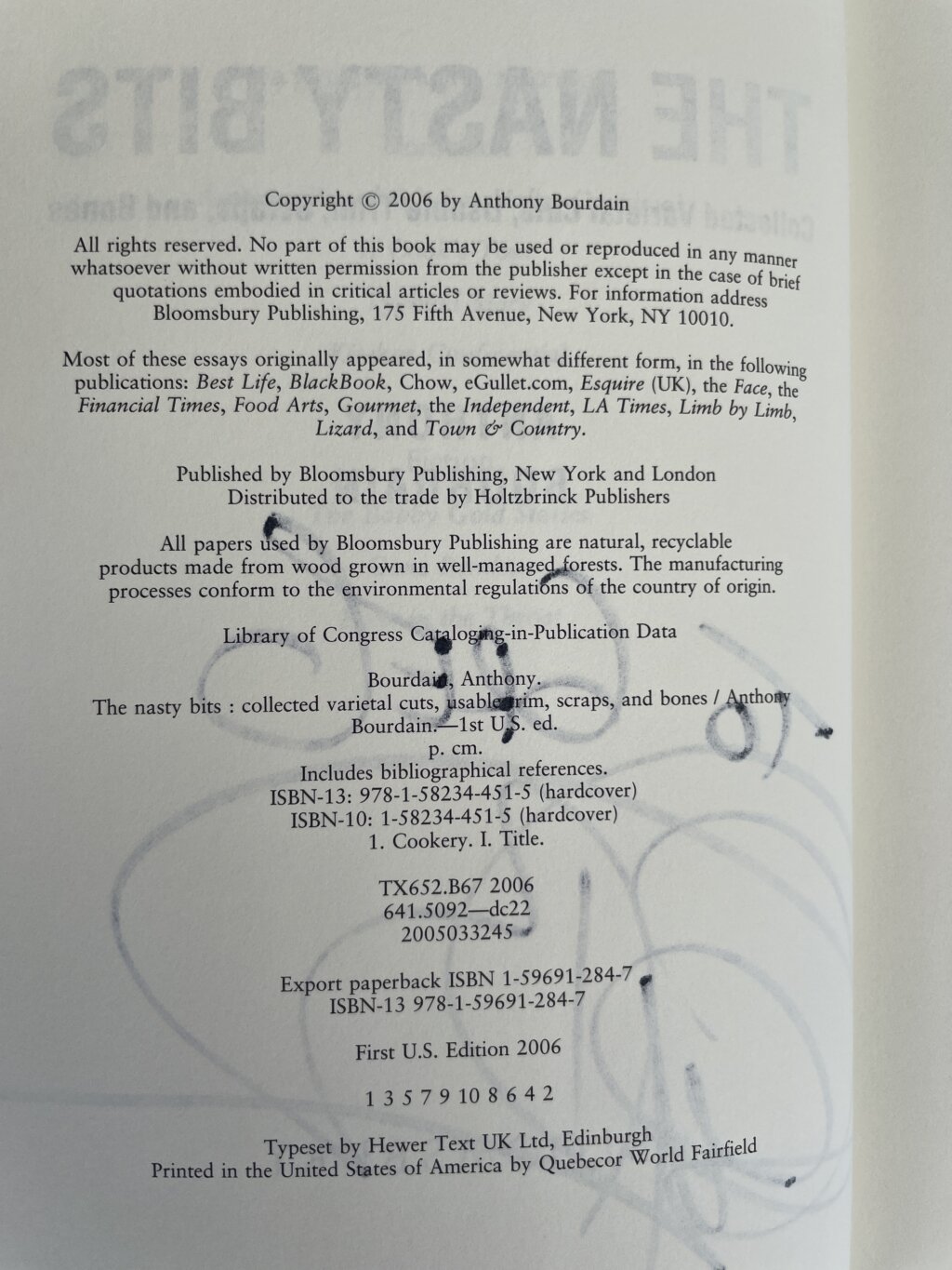 anthony bourdain the nasty bits signed first edition3