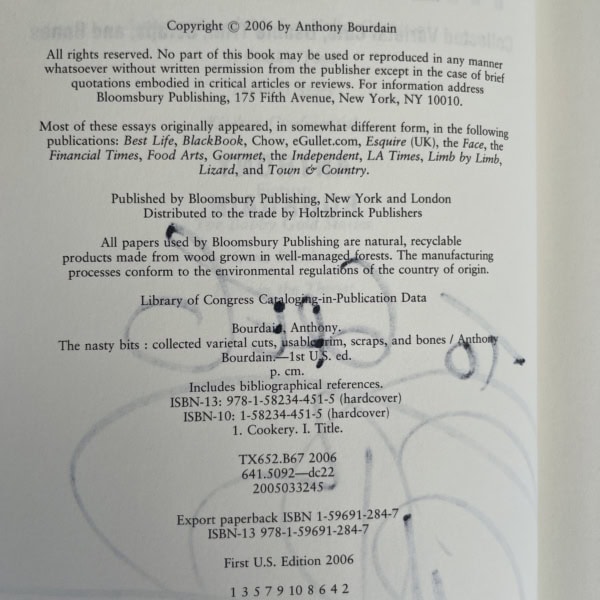 anthony bourdain the nasty bits signed first edition3