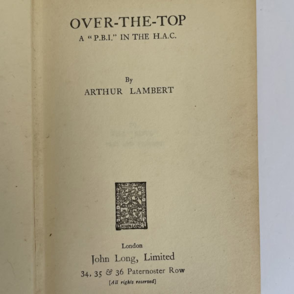 arthur lambert over the top first edition2