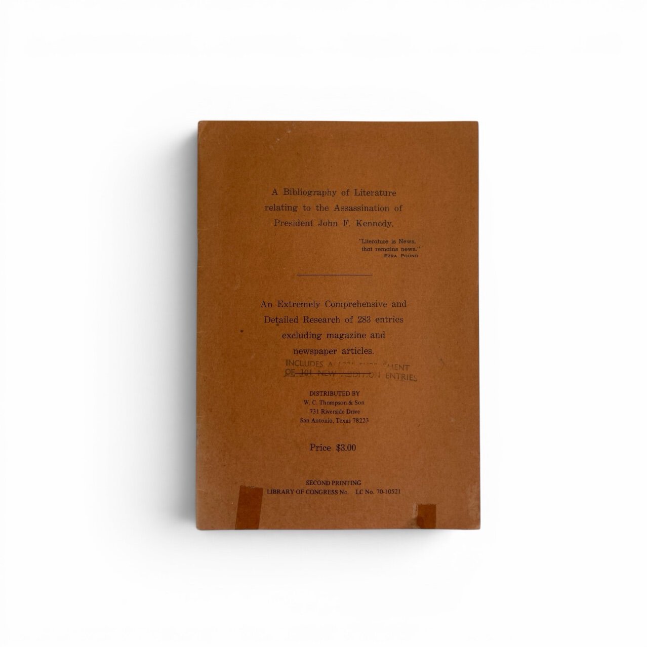 bib of lit relating to jfk 1