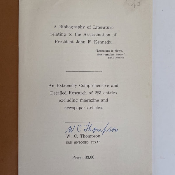 bib of lit relating to jfk 2