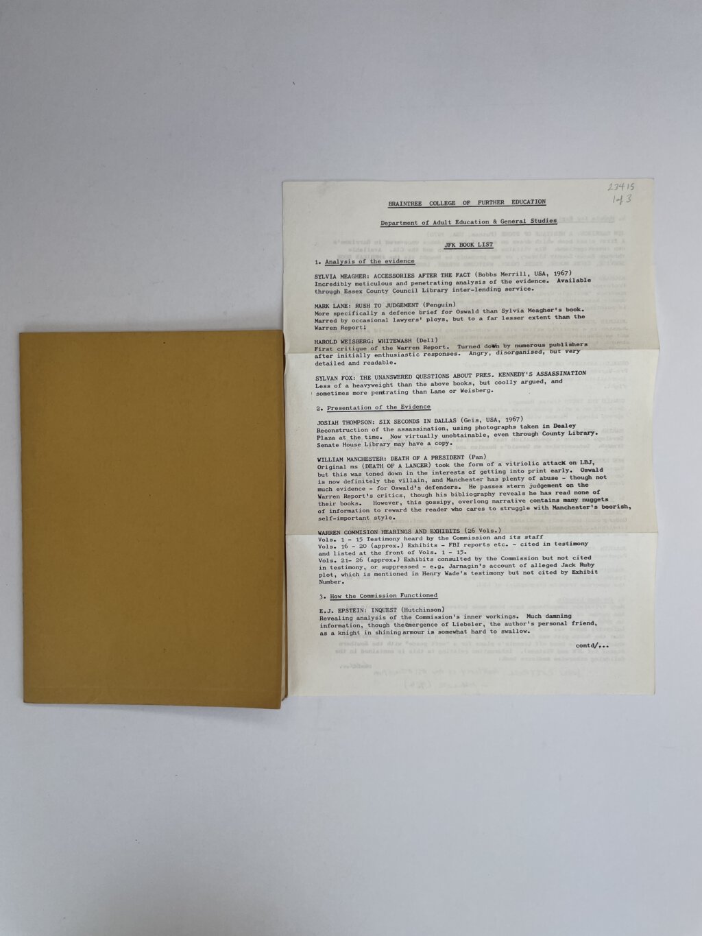 bib of lit relating to jfk 4