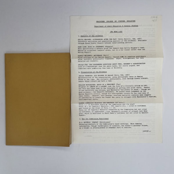 bib of lit relating to jfk 4