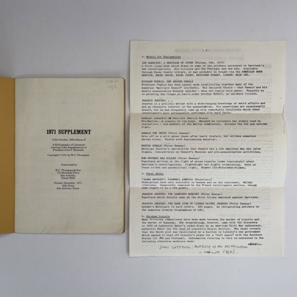 bib of lit relating to jfk 5